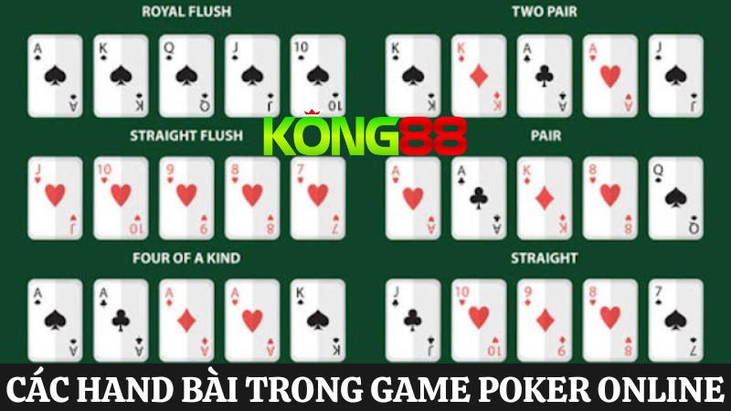 hand bài trong Poker ăn tiền thật